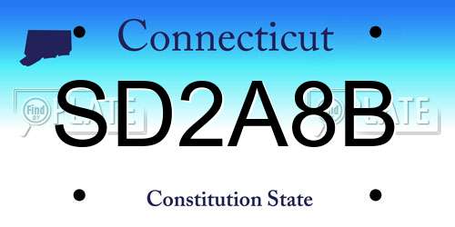 SD2A8B Connecticut License Plate