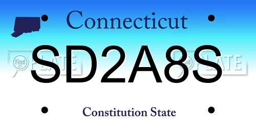 SD2A8S Connecticut License Plate