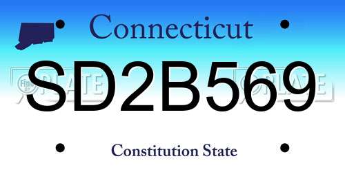 SD2B569 Connecticut License Plate