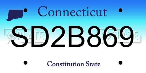SD2B869 Connecticut License Plate