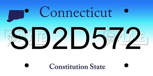 SD2D572 Connecticut License Plate