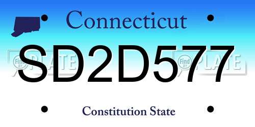 SD2D577 Connecticut License Plate