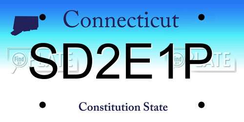 SD2E1P Connecticut License Plate