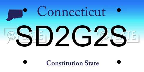 SD2G2S Connecticut License Plate