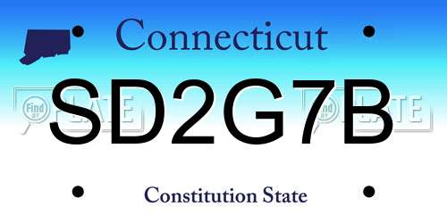 SD2G7B Connecticut License Plate