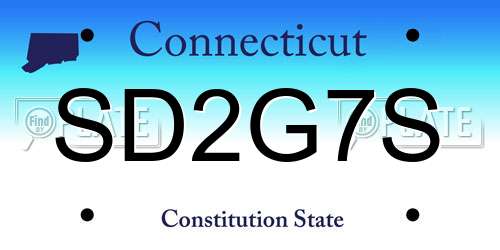 SD2G7S Connecticut License Plate