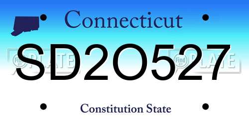 SD2O527 Connecticut License Plate