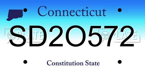 SD2O572 Connecticut License Plate
