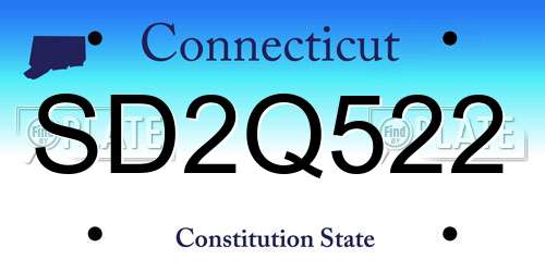 SD2Q522 Connecticut License Plate