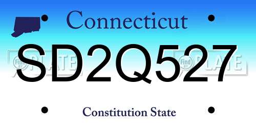 SD2Q527 Connecticut License Plate