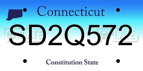 SD2Q572 Connecticut License Plate
