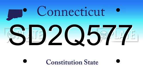 SD2Q577 Connecticut License Plate
