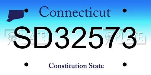SD32573 Connecticut License Plate