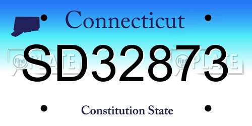 SD32873 Connecticut License Plate