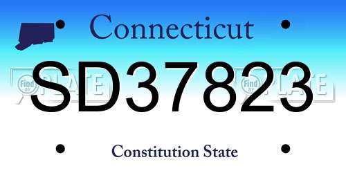 SD37823 Connecticut License Plate