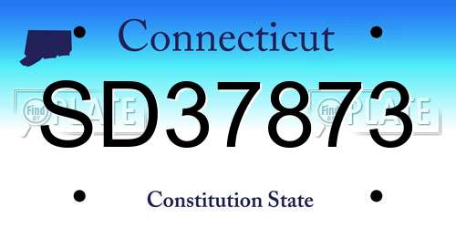 SD37873 Connecticut License Plate