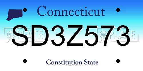 SD3Z573 Connecticut License Plate