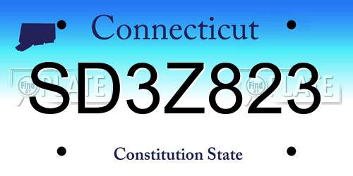 SD3Z823 Connecticut License Plate