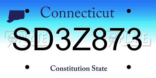 SD3Z873 Connecticut License Plate