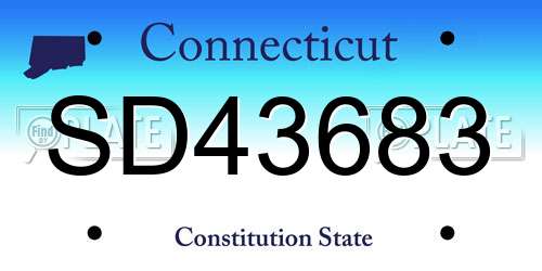 SD43683 Connecticut License Plate