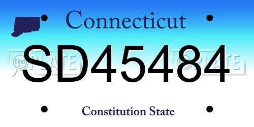 SD45484 Connecticut License Plate