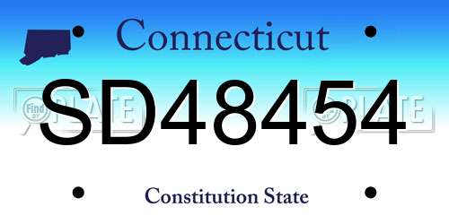 SD48454 Connecticut License Plate