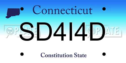 SD4I4D Connecticut License Plate