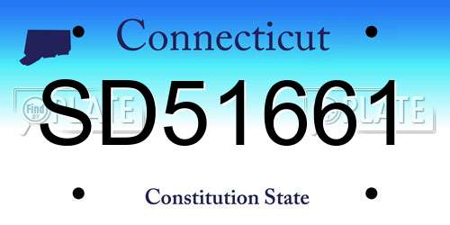 SD51661 Connecticut License Plate
