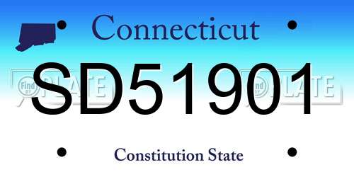 SD51901 Connecticut License Plate
