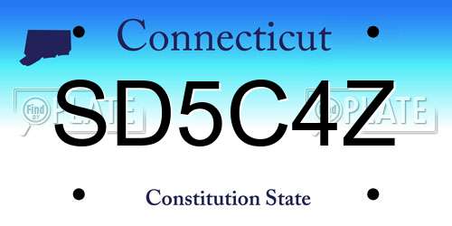 SD5C4Z Connecticut License Plate