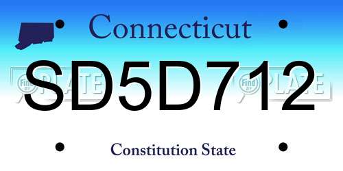 SD5D712 Connecticut License Plate