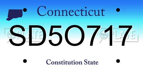 SD5O717 Connecticut License Plate