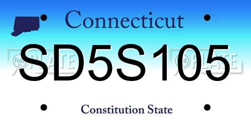 SD5S105 Connecticut License Plate