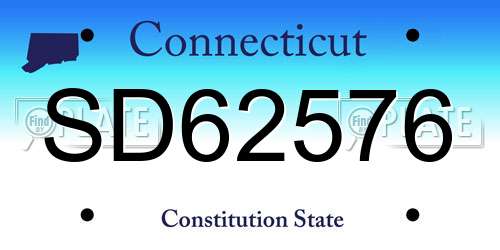 SD62576 Connecticut License Plate