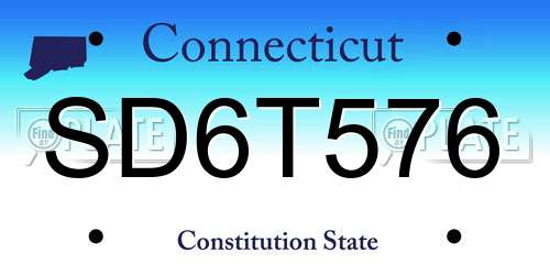 SD6T576 Connecticut License Plate