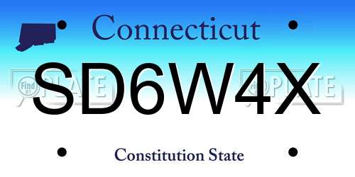 SD6W4X Connecticut License Plate