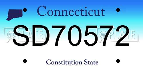 SD70572 Connecticut License Plate