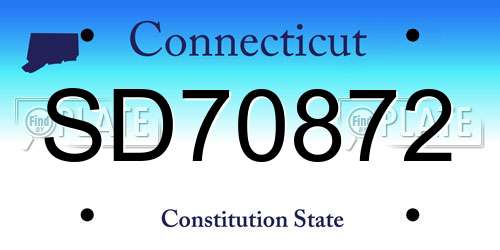 SD70872 Connecticut License Plate