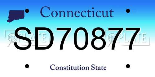 SD70877 Connecticut License Plate