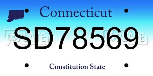 SD78569 Connecticut License Plate