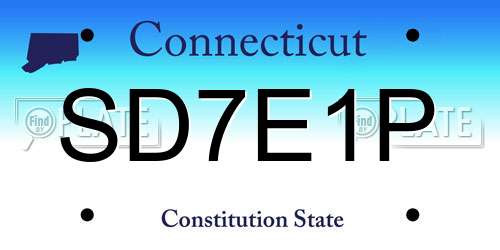 SD7E1P Connecticut License Plate