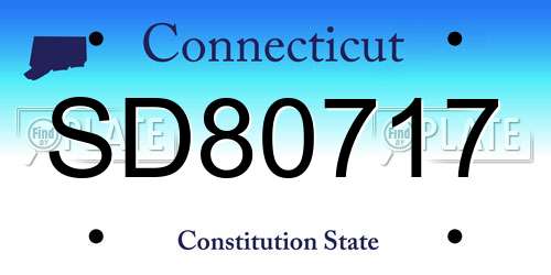 SD80717 Connecticut License Plate