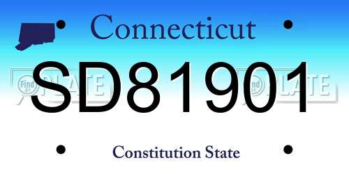 SD81901 Connecticut License Plate