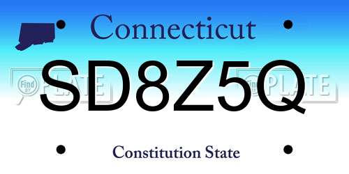 SD8Z5Q Connecticut License Plate