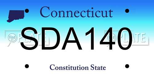 SDA140 Connecticut License Plate