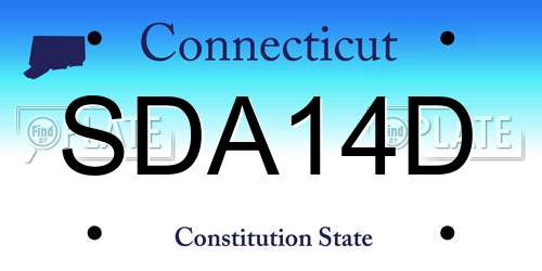SDA14D Connecticut License Plate