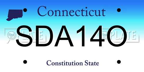 SDA14O Connecticut License Plate