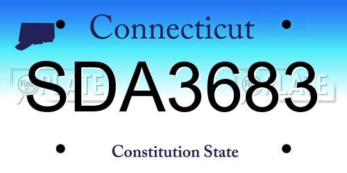 SDA3683 Connecticut License Plate