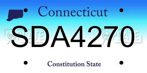 SDA4270 Connecticut License Plate