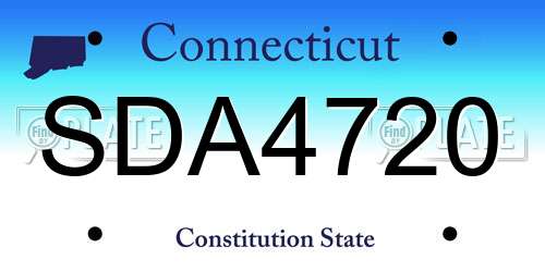 SDA4720 Connecticut License Plate